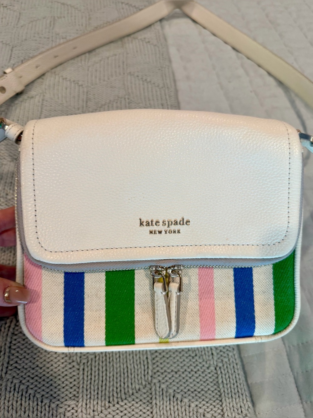 Kate Spade Striped Crossbody Bag + FREE Matching Kate Spade Glitter Stud Earring